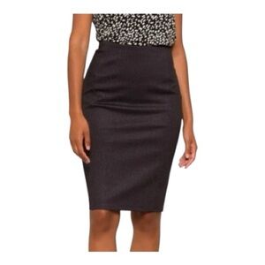 Liverpool Bia Knit Pencil Skirt, Grey/Blk, Size 10